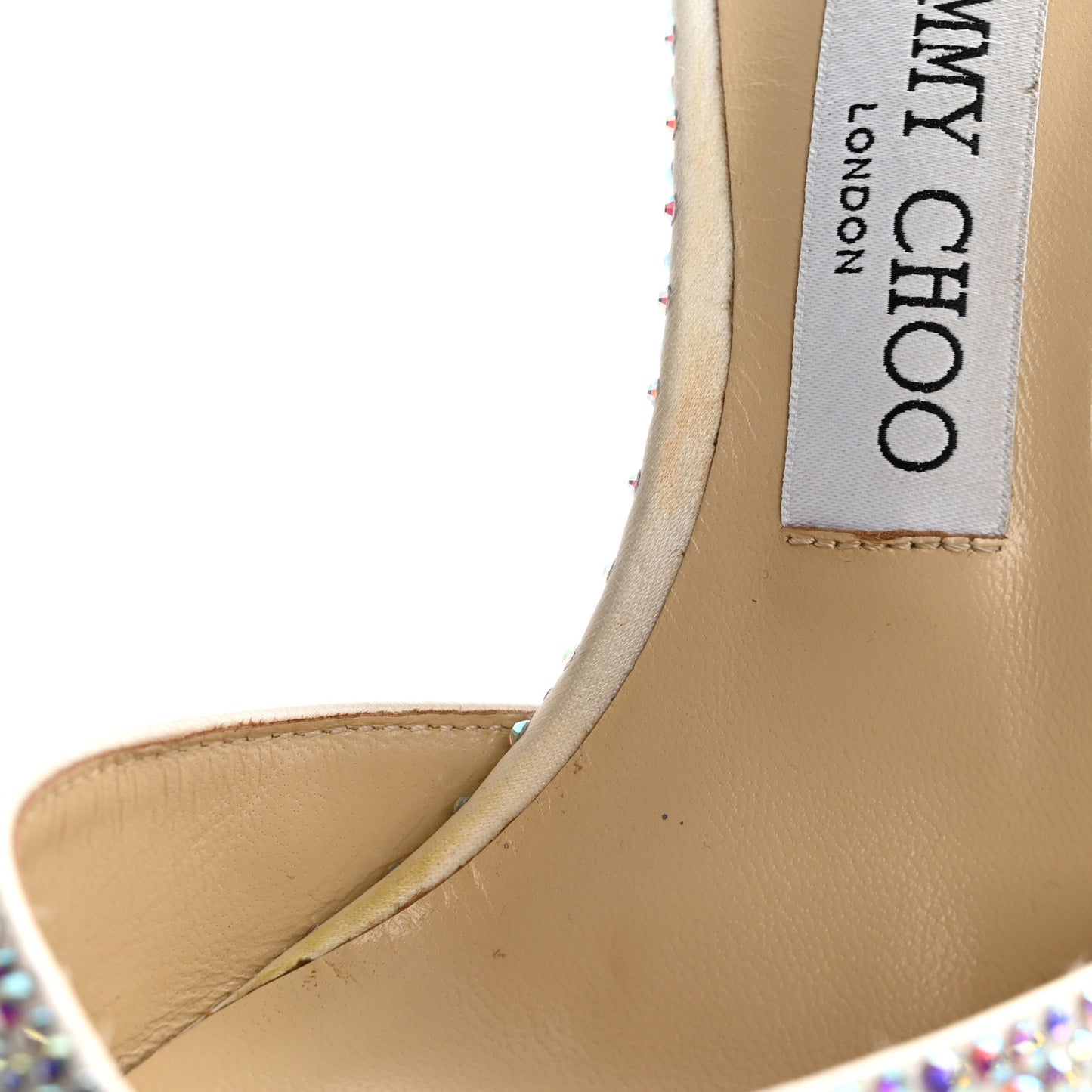 Satin Crystal Saeda 100 Pumps 38 Ivory