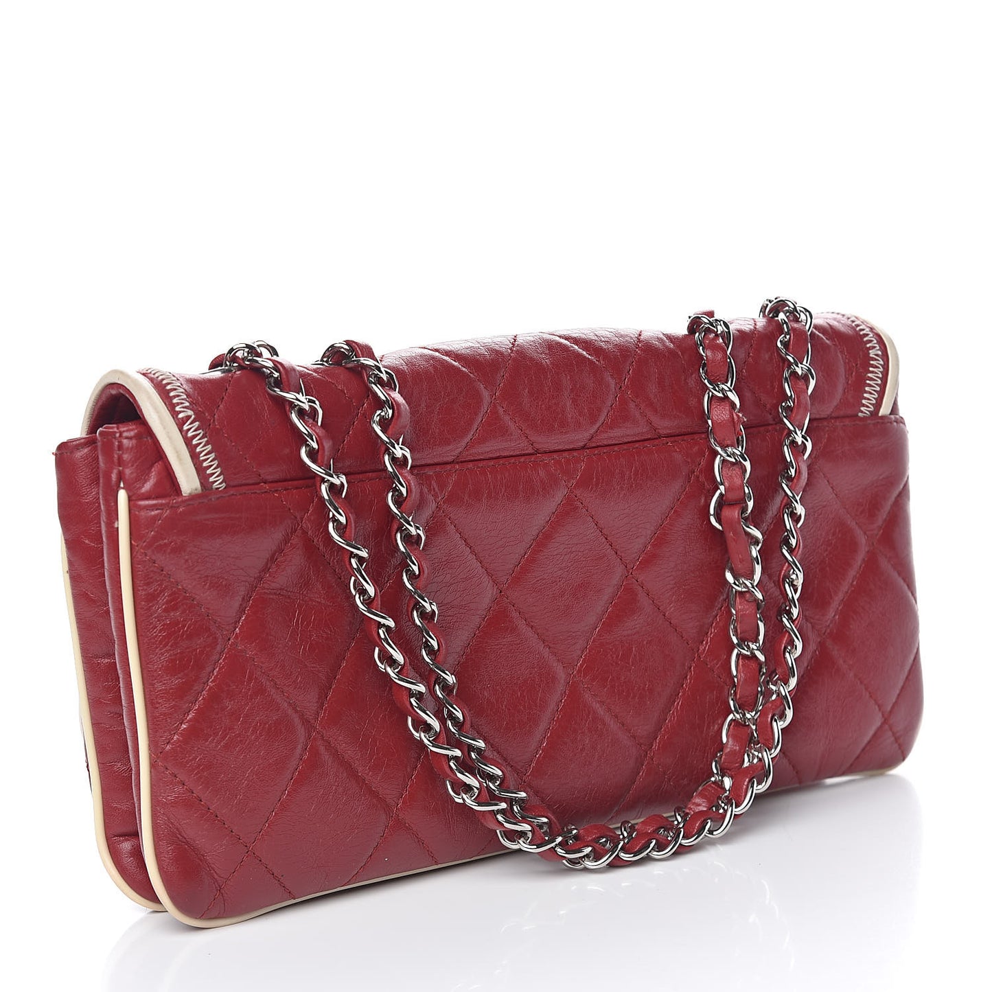 Lambskin Quilted East West Flap Red