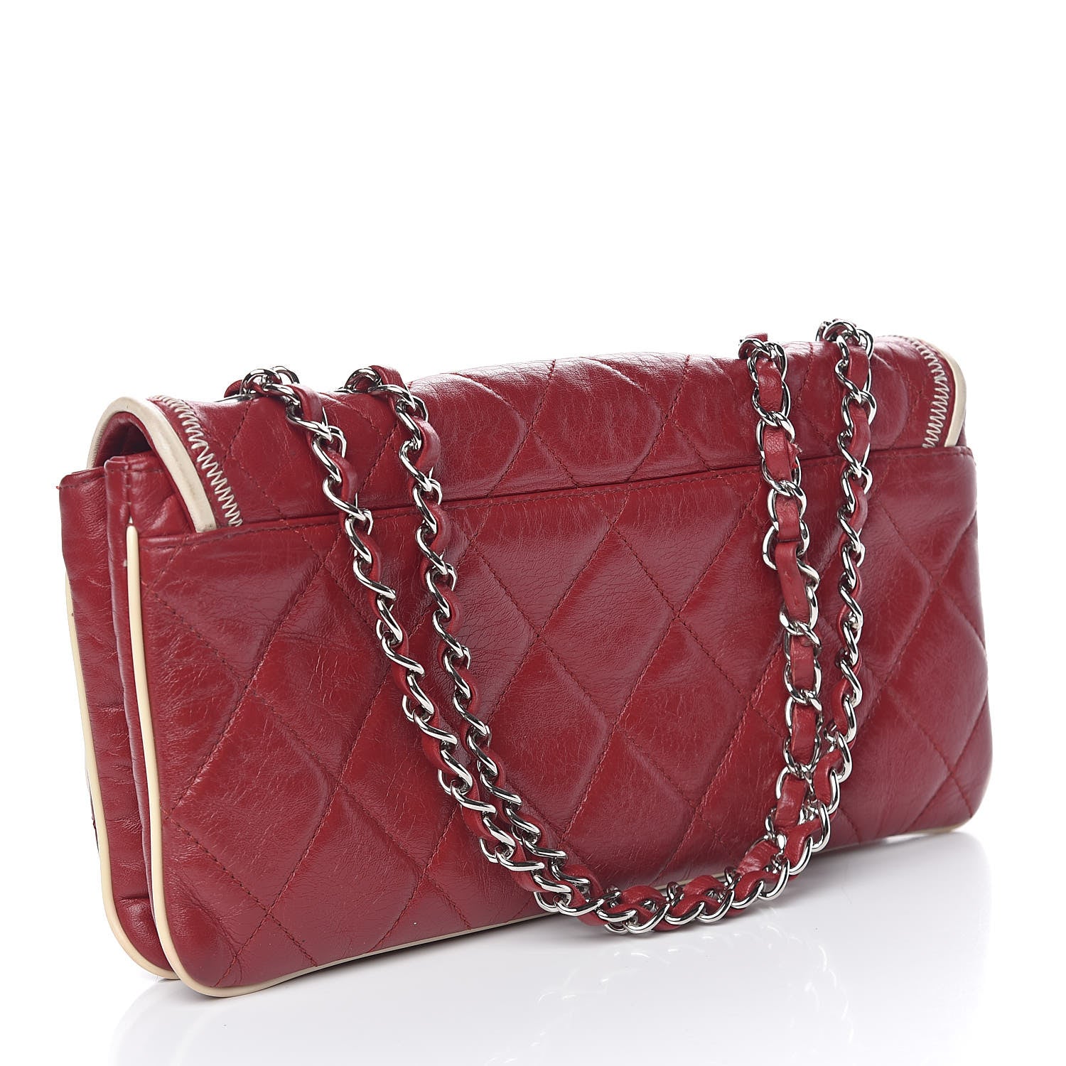 Chanel Lambskin Quilted East West Flap Red 3 of 15