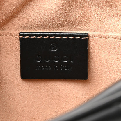Gucci Calfskin Matelasse Mini GG Marmont Chain Shoulder Bag Black 6 of 10