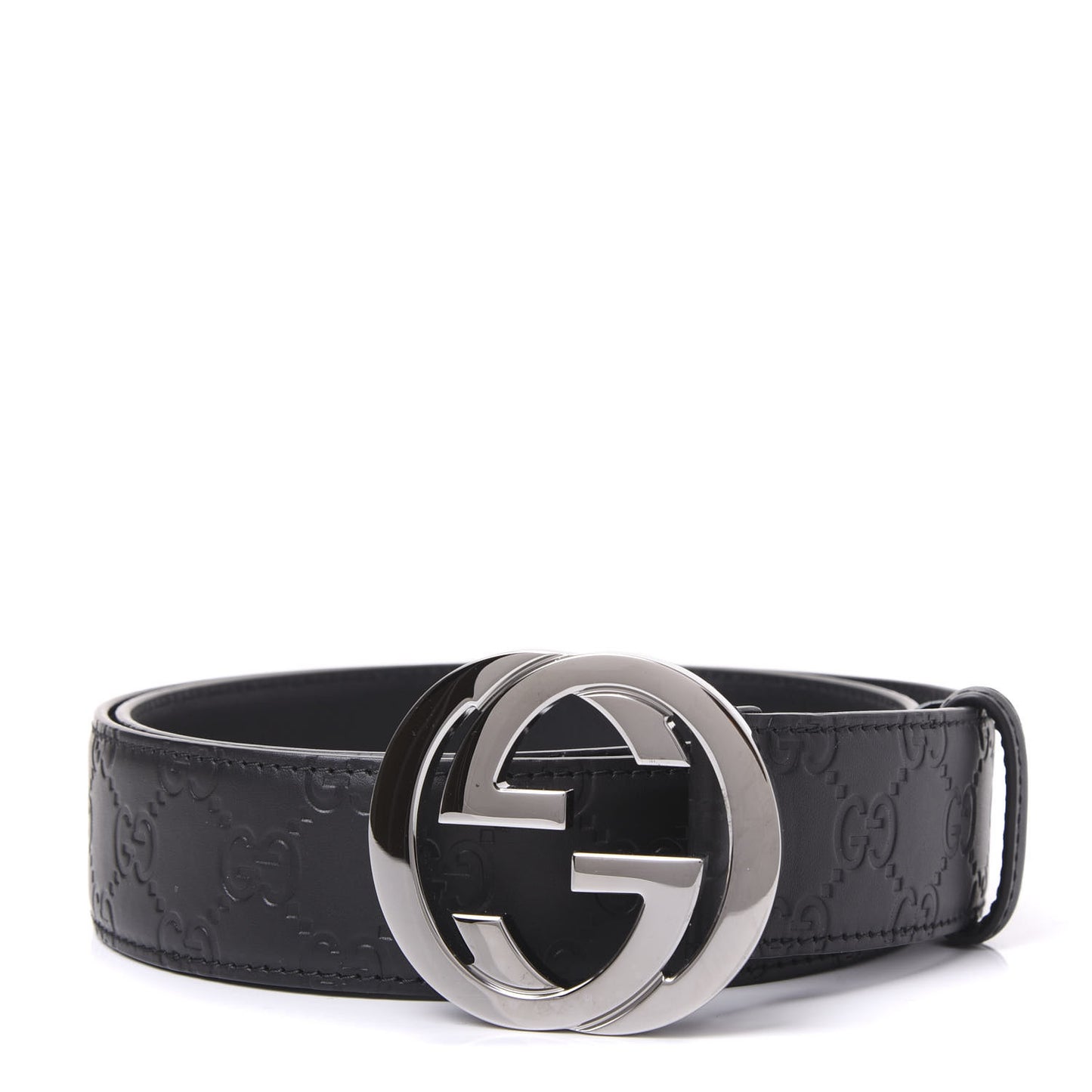 Guccissima Signature Interlocking G 40mm Belt 95 38 Black