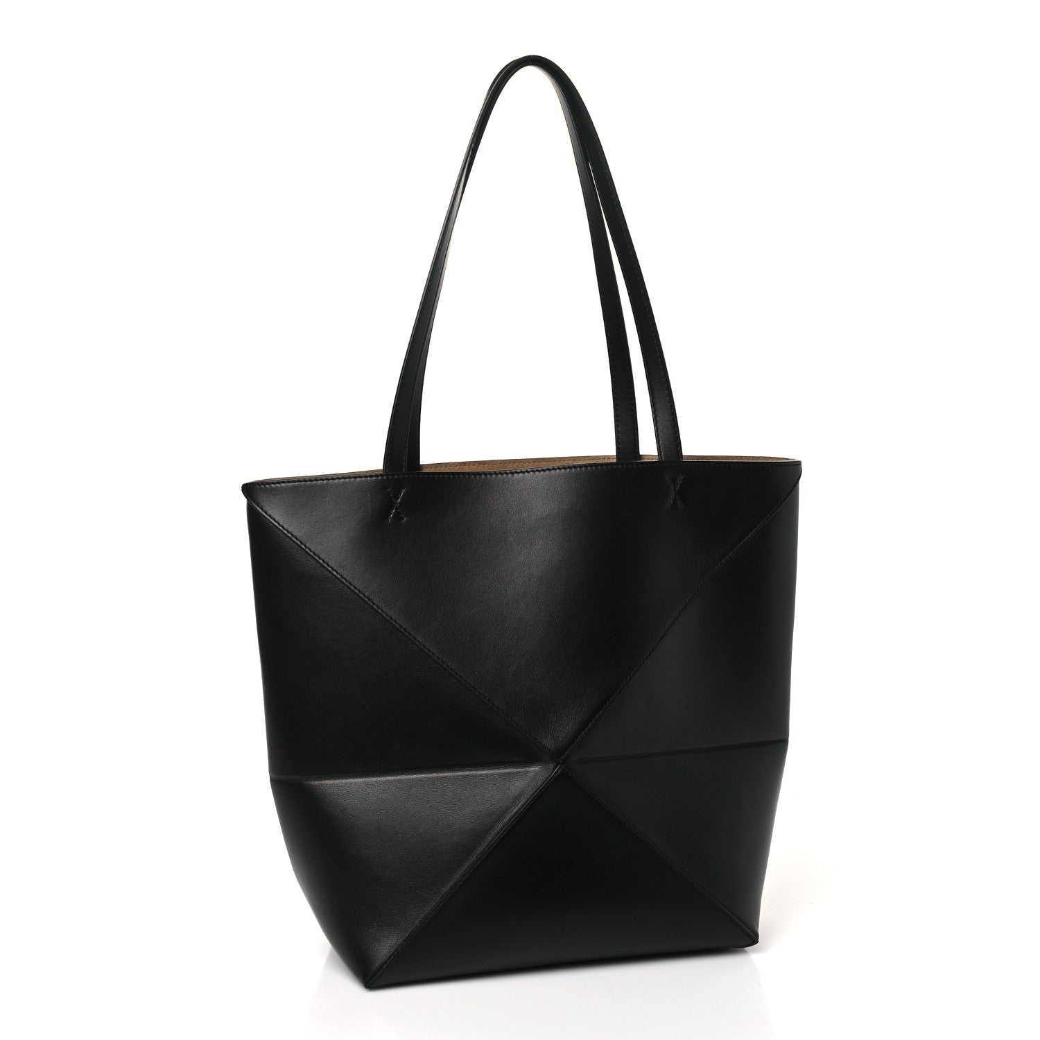 Loewe Shiny Calfskin Medium Puzzle Fold Tote Black 3 of 9