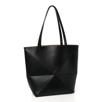 Loewe Shiny Calfskin Medium Puzzle Fold Tote Black 3 of 9