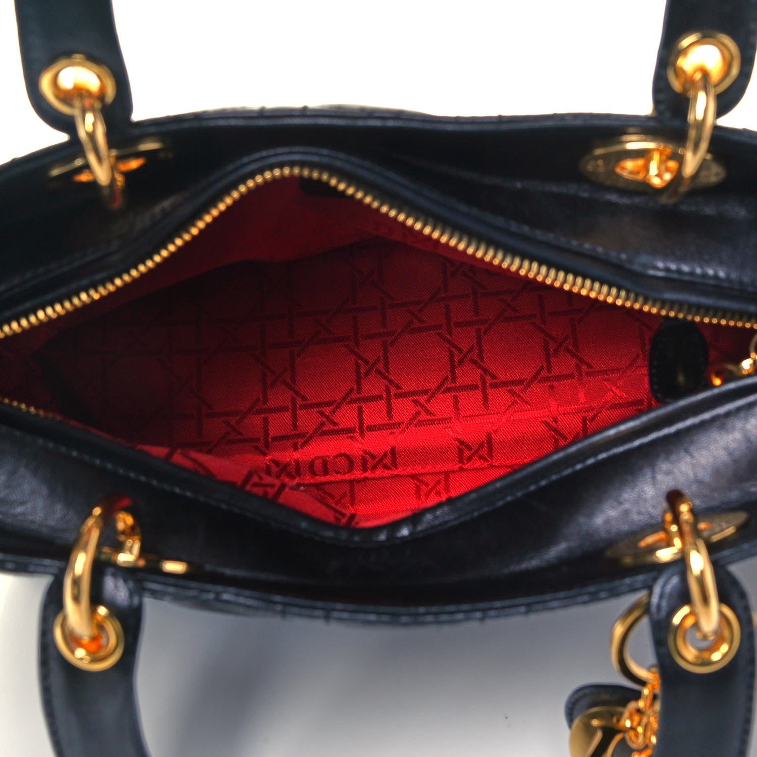 Christian Dior Lambskin Cannage Medium Lady Dior Black 4 of 8