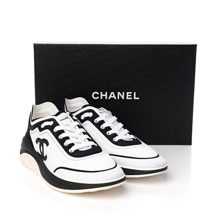 Chanel Suede Calfskin Stretch Fabric CC Sneakers 41.5 White 8 of 8