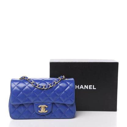 Chanel Lambskin Quilted Mini Rectangular Flap Blue 11 of 11
