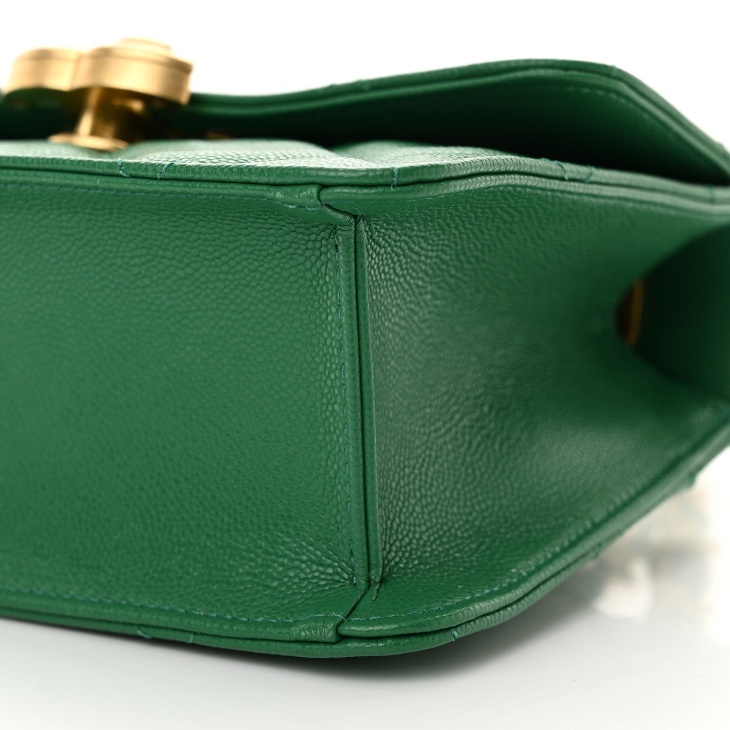 Chanel Caviar Quilted Mini CC Flap Green 10 of 10