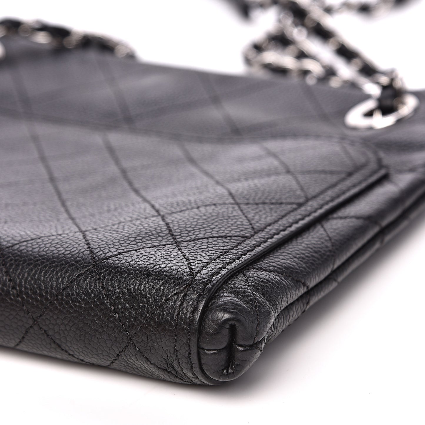Caviar Stitched Small CC Pocket Shoulder Black
