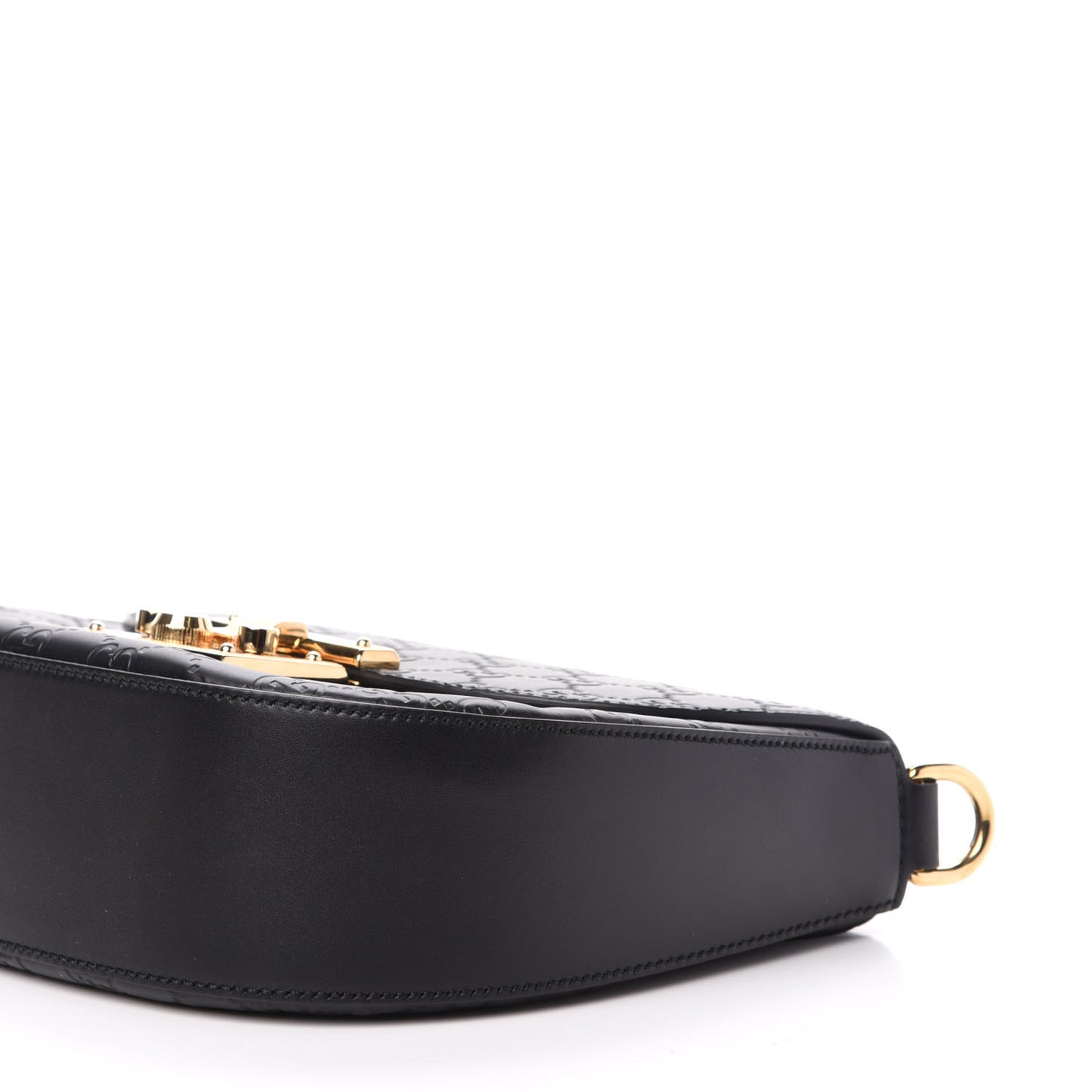Guccissima Medium Padlock Messenger Shoulder Bag Black