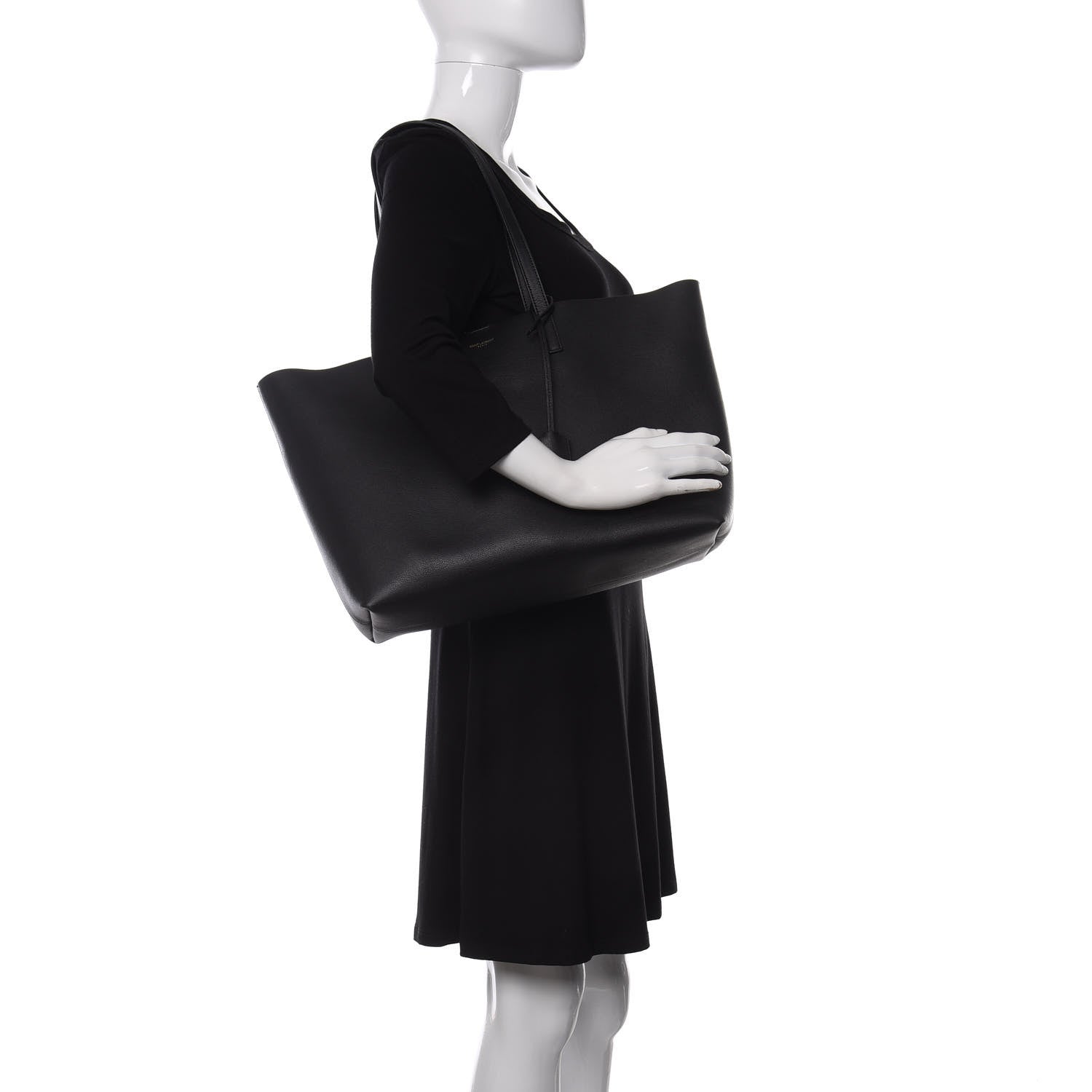 Saint Laurent Calfskin Large Shopping Tote Black 2 of 10