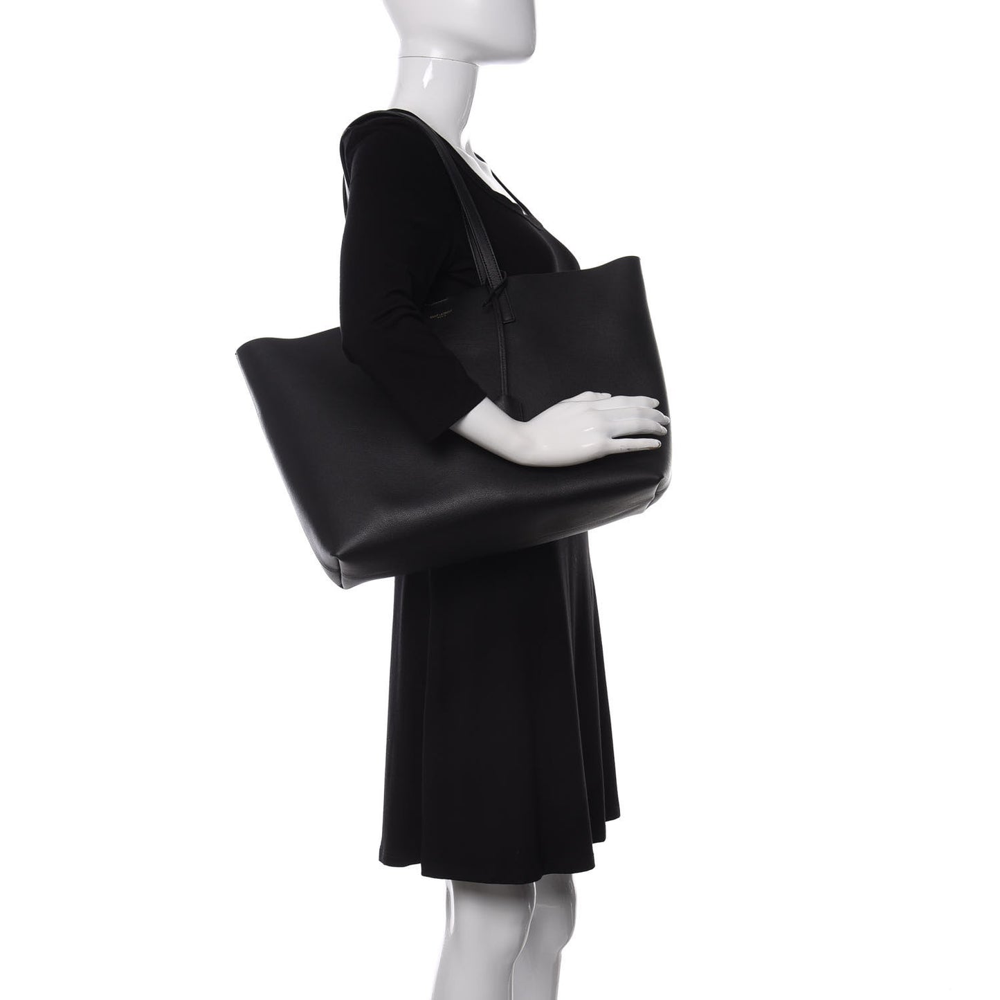 Calfskin Large Shopping Tote Black