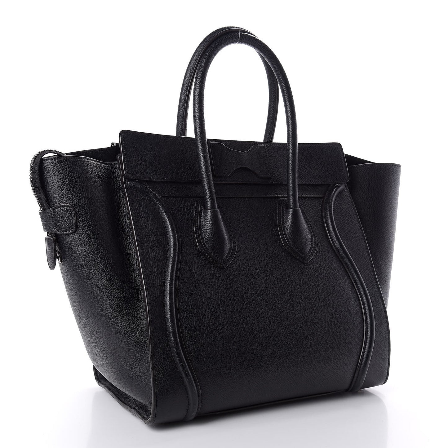 Drummed Calfskin Mini Luggage Black