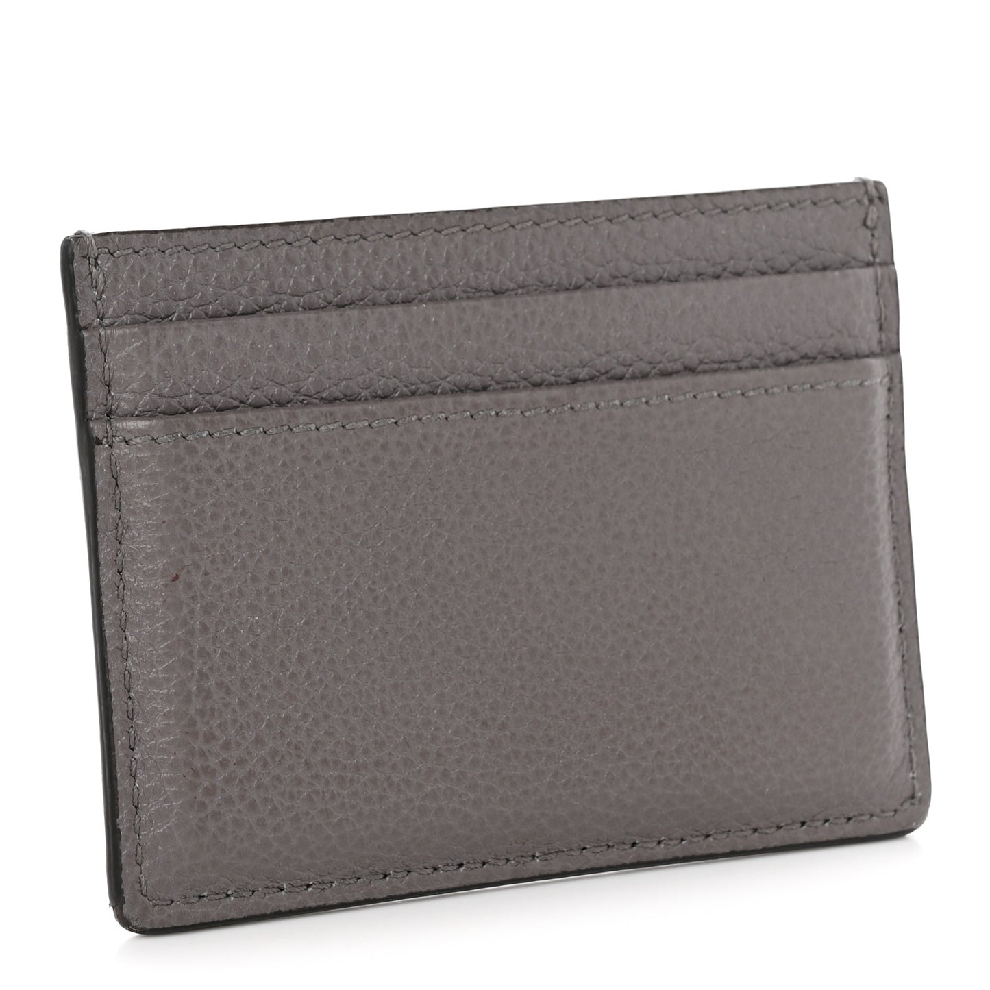 Grainy Calfskin Zumi Card Holder Dusty Grey