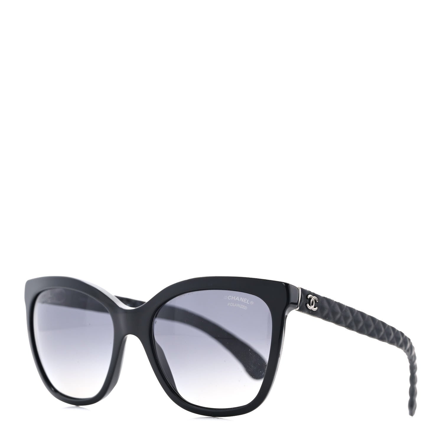 Chanel Acetate Quilted Polarized Butterfly CC Sunglasses 5288-Q Black 1 of 8