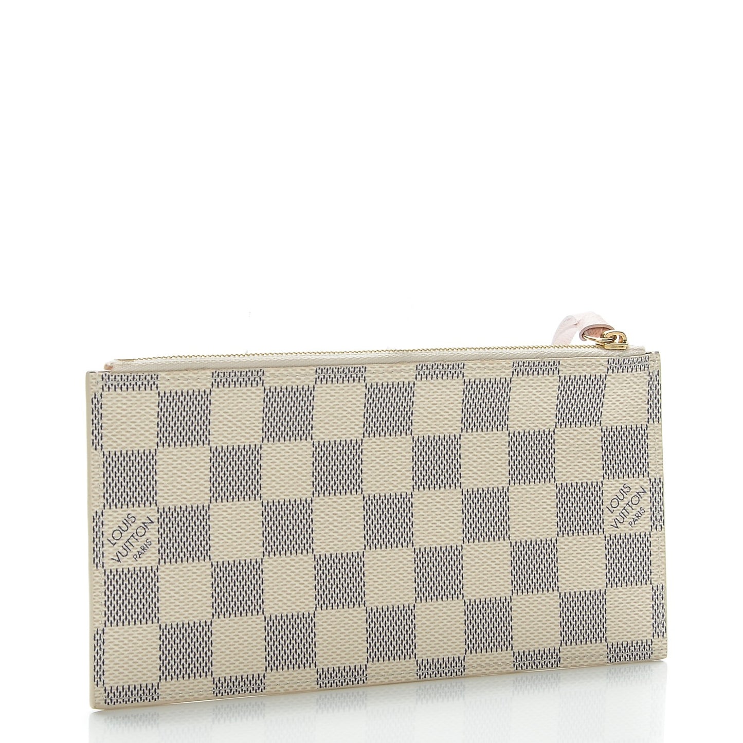 Damier Azur Felicie Chain Wallet Zippered Insert Rose Ballerine
