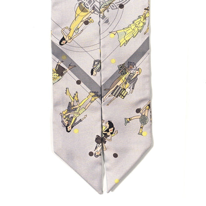 Hermes Silk Ex-Libris Les Parisiennes Twilly Gris Perle Jaune 2 of 4