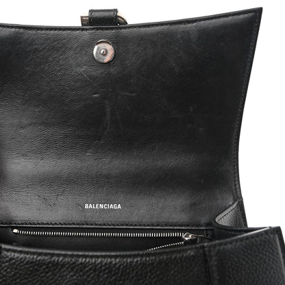 Balenciaga Grained Calfskin Small Hourglass Top Handle Bag Black 10 of 11