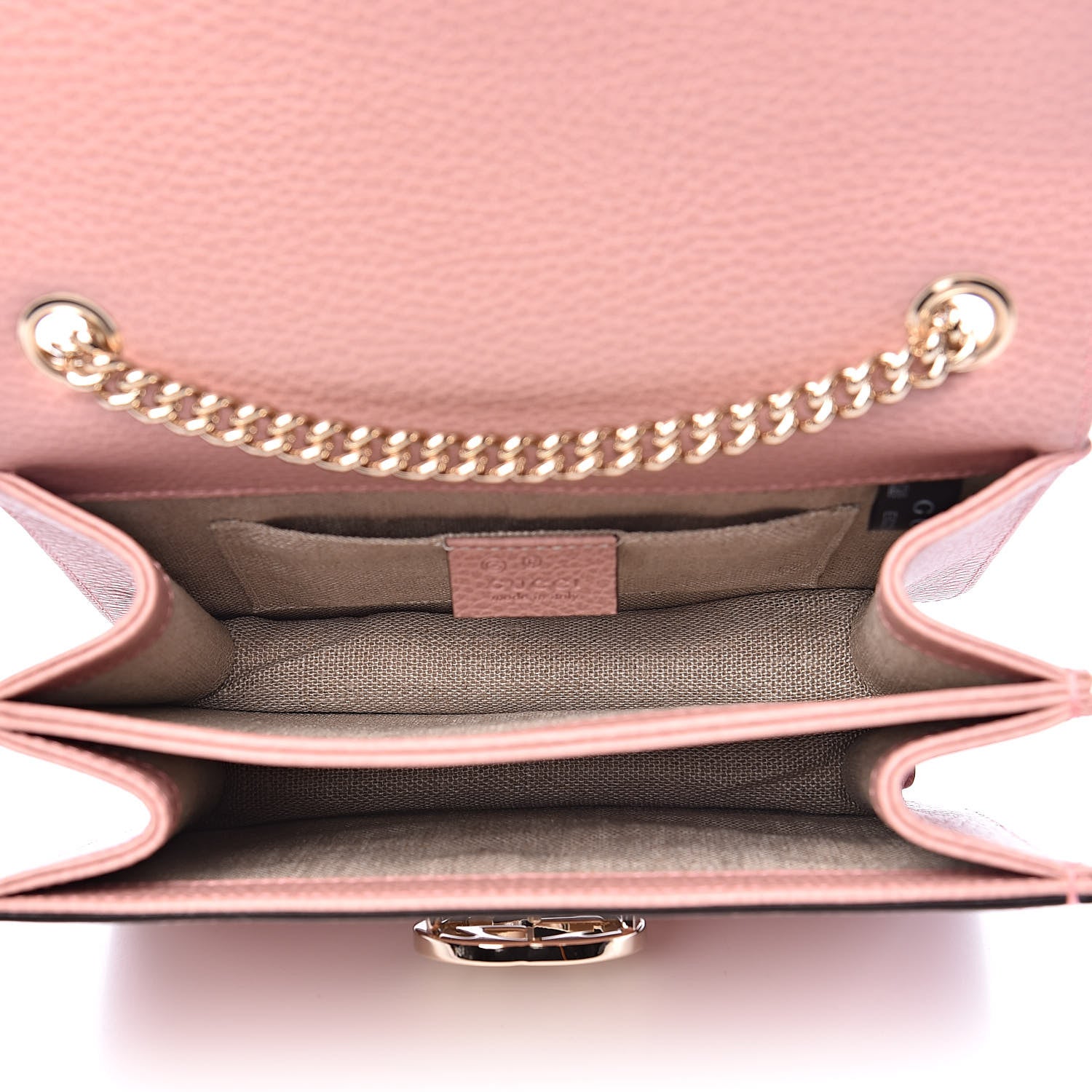 Gucci Dollar Calfskin Small Interlocking G Shoulder Bag Soft Pink 5 of 10