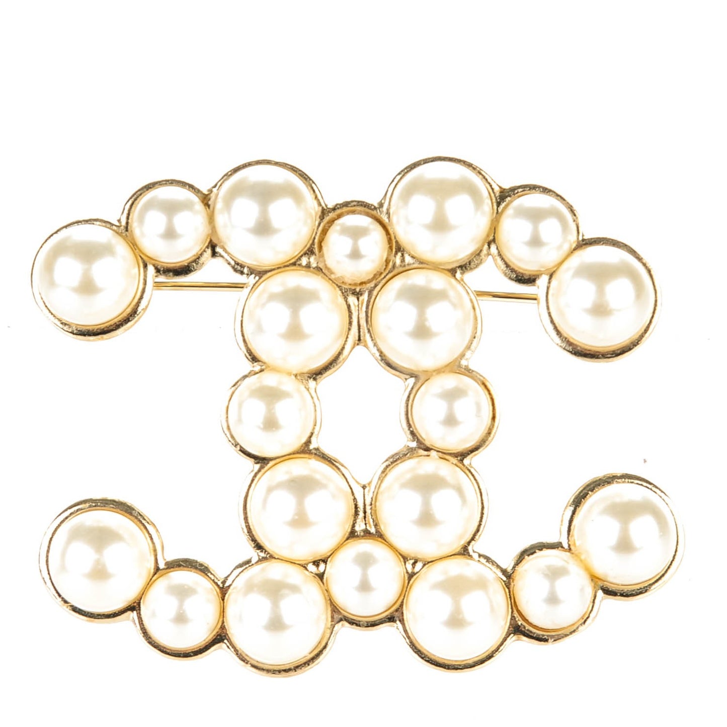 Pearl CC Brooch Gold Pearly White