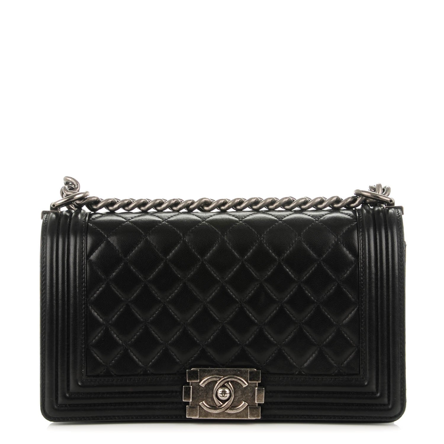 Chanel Lambskin Quilted Medium Boy Flap Black 1 of 7