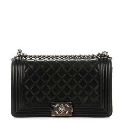 Chanel Lambskin Quilted Medium Boy Flap Black 1 of 7