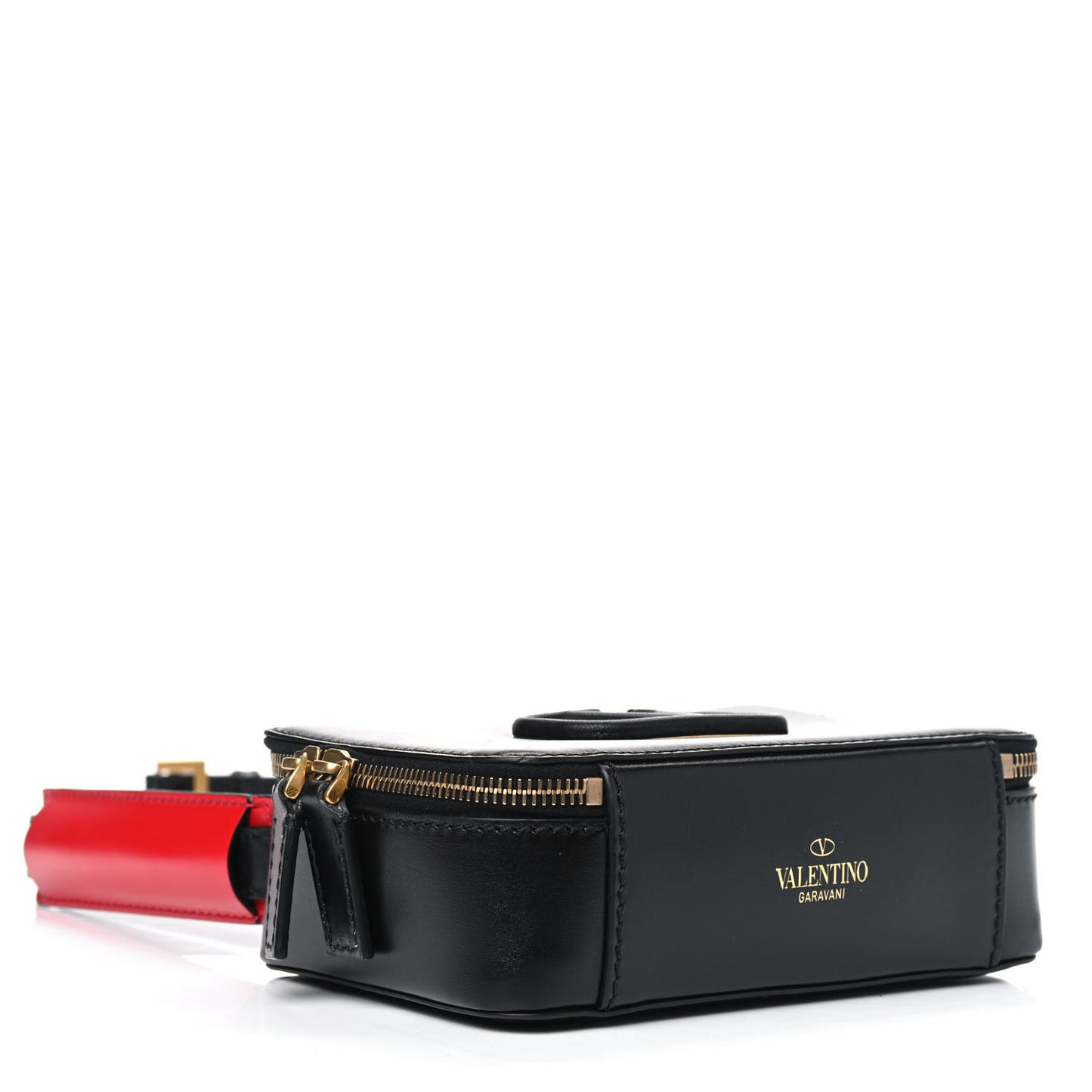 Smooth Calfskin VSling Crossbody Bag Black