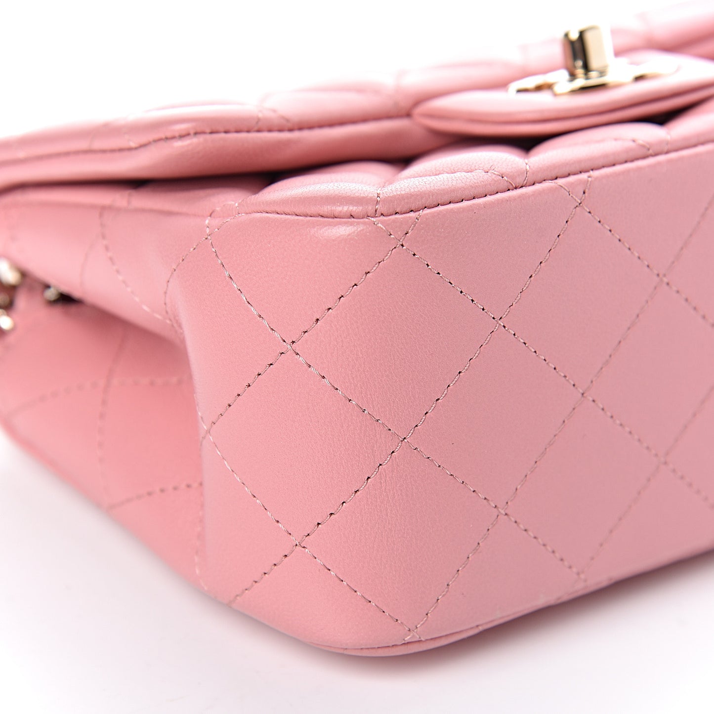 Lambskin Quilted Mini Square Flap Pink