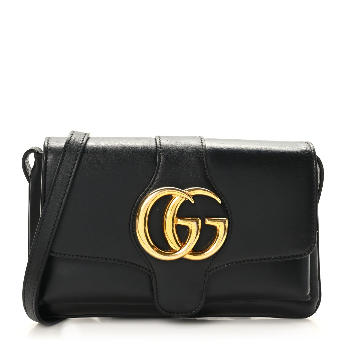 Vitello Palmellato Lux Small Arli Flap Shoulder Bag Black