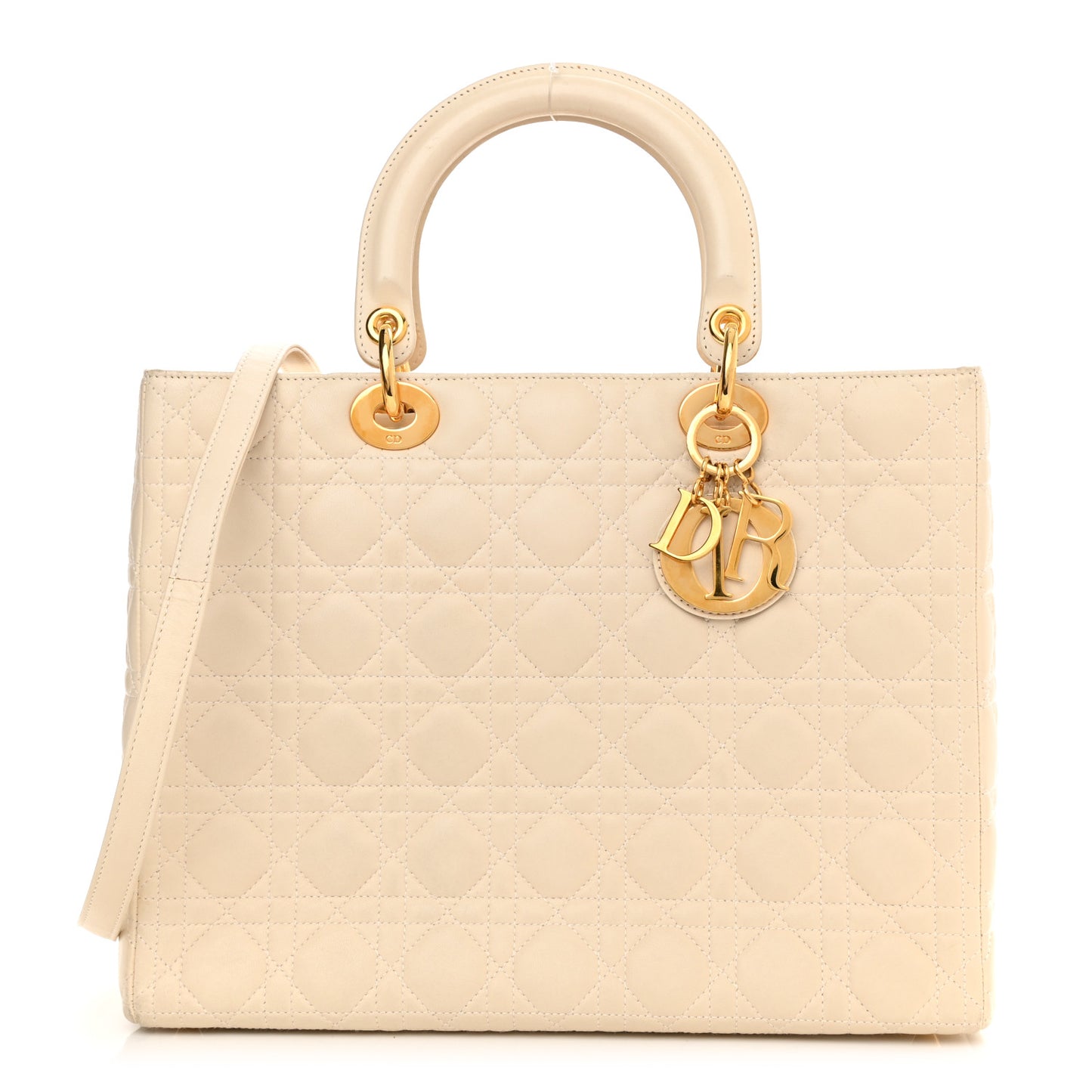 Lambskin Cannage Large Lady Dior Light Beige