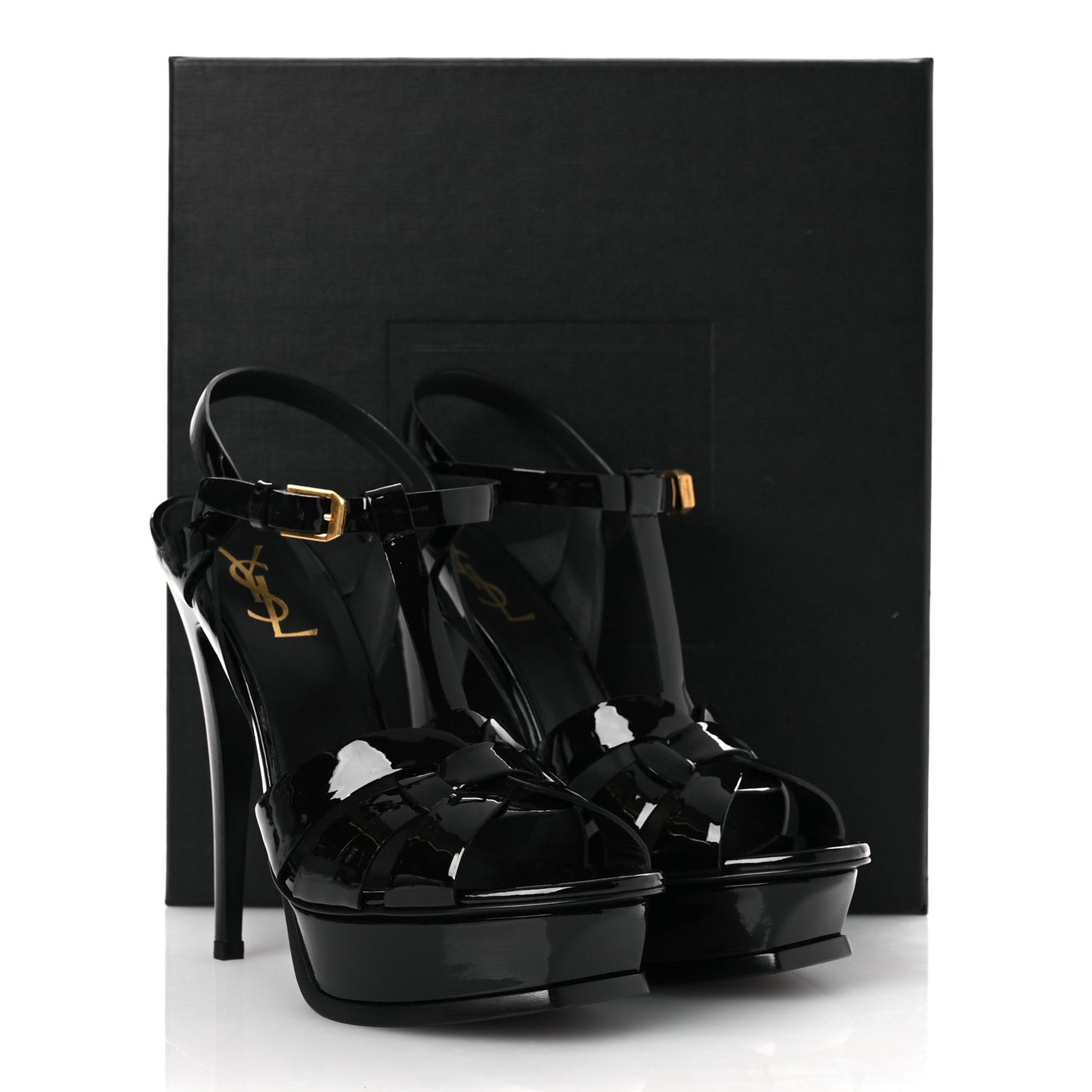Patent Tribute 105 Platform Sandals 38.5 Black