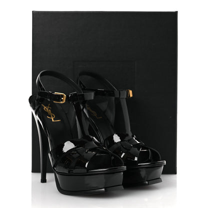 Saint Laurent Patent Tribute 105 Platform Sandals 38.5 Black 11 of 11