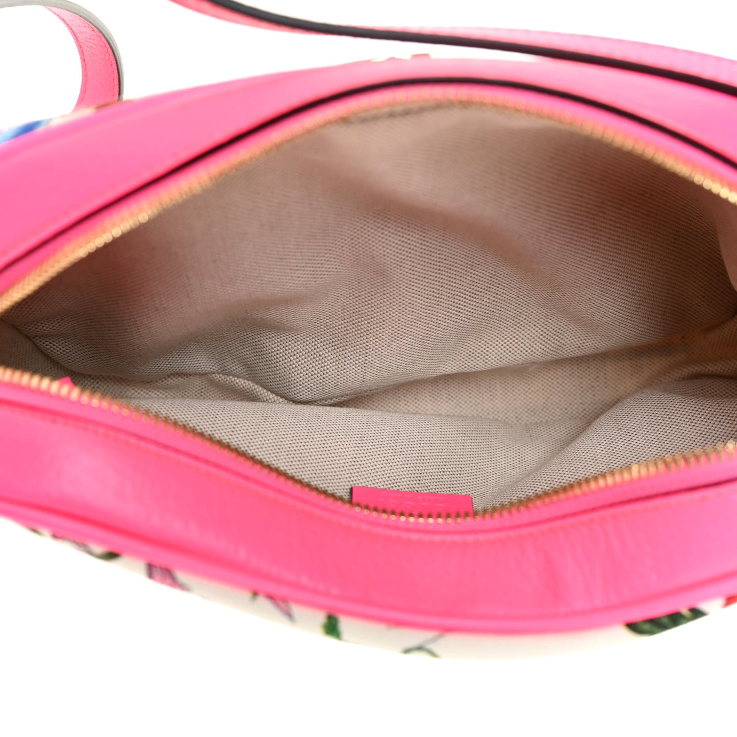 Canvas Flora Floral Shoulder Bag White Fuchsia Fluo