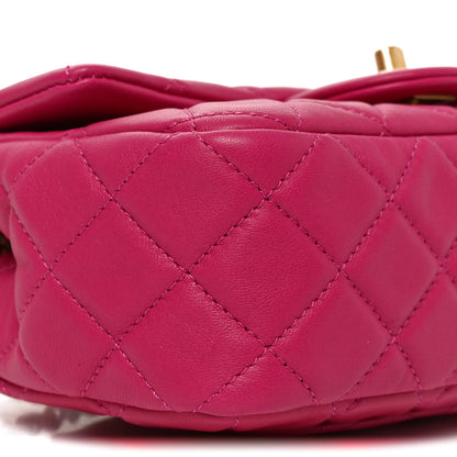Chanel Lambskin Quilted Mini Rectangular Pearl Crush Flap Fuchsia 9 of 10