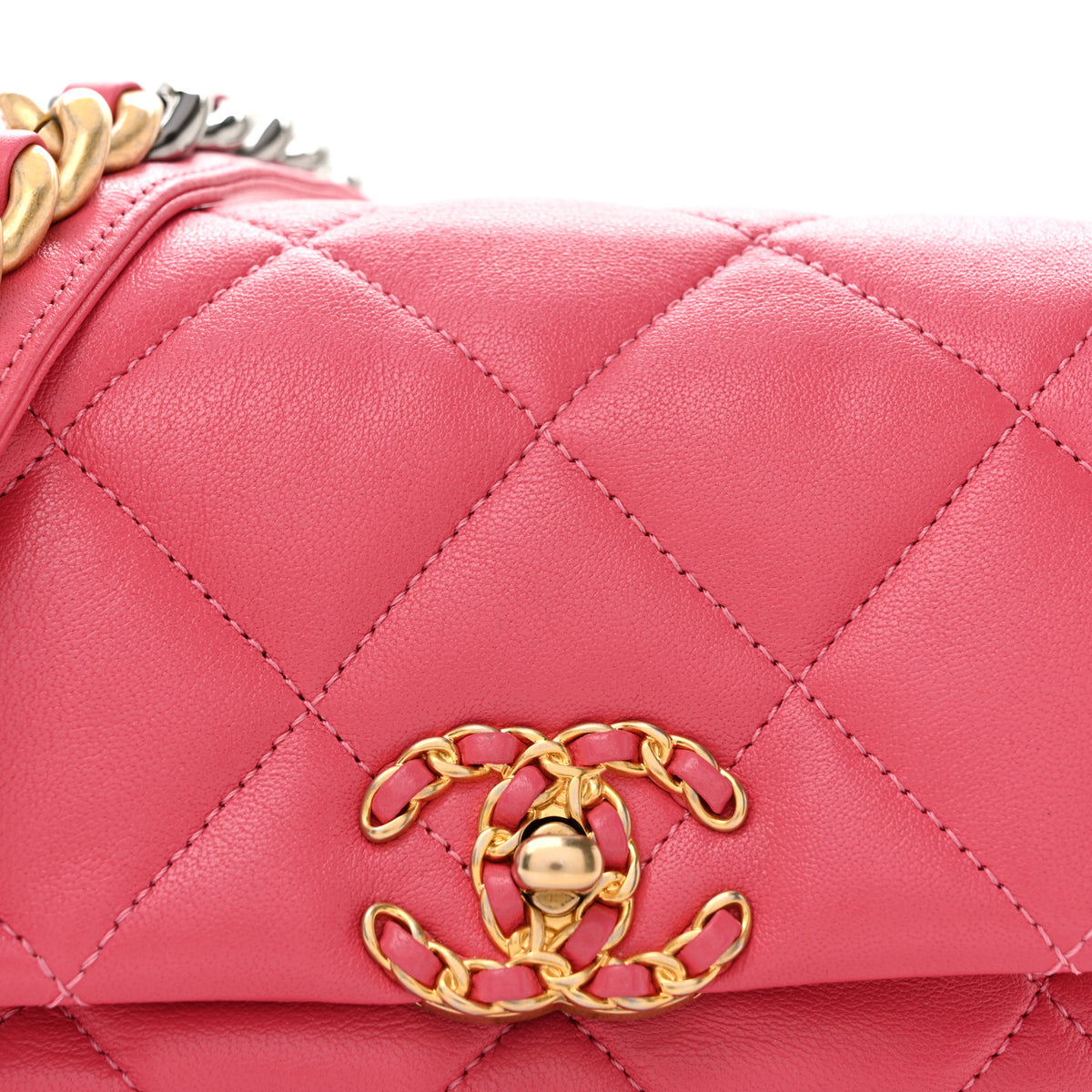 Chanel Lambskin Quilted Chanel 19 Waist Bag Pink 8 of 12