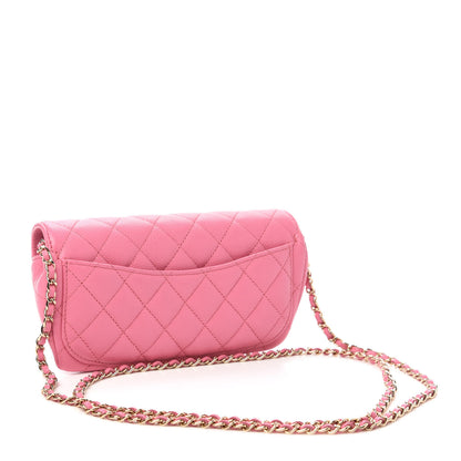 Chanel Caviar Quilted Glasses Case With Chain Pink 3 of 12