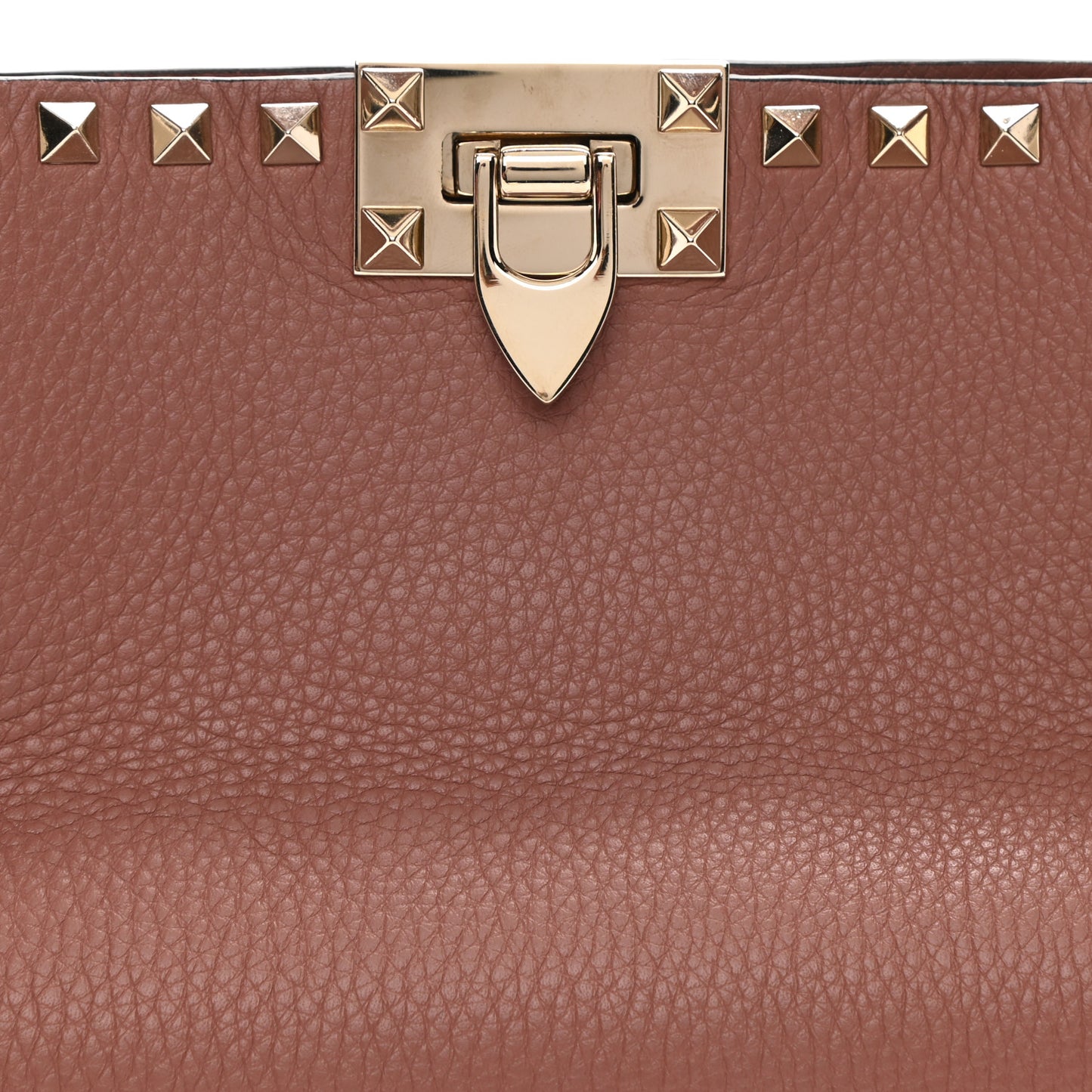 Pebbled Calfskin Small Rockstud Flip Lock Hobo Dark Nude