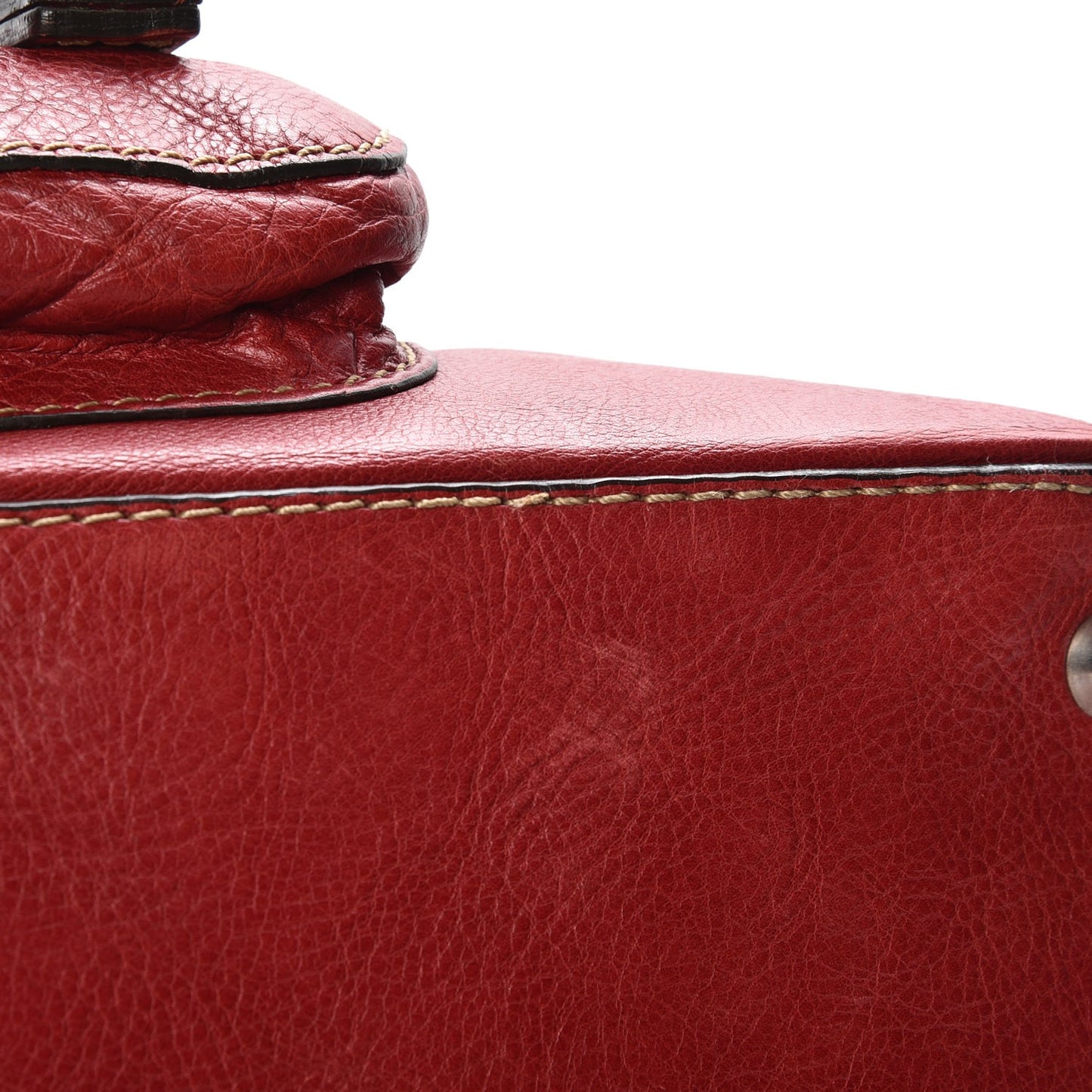 Calfskin Edith Dome Bowler Red