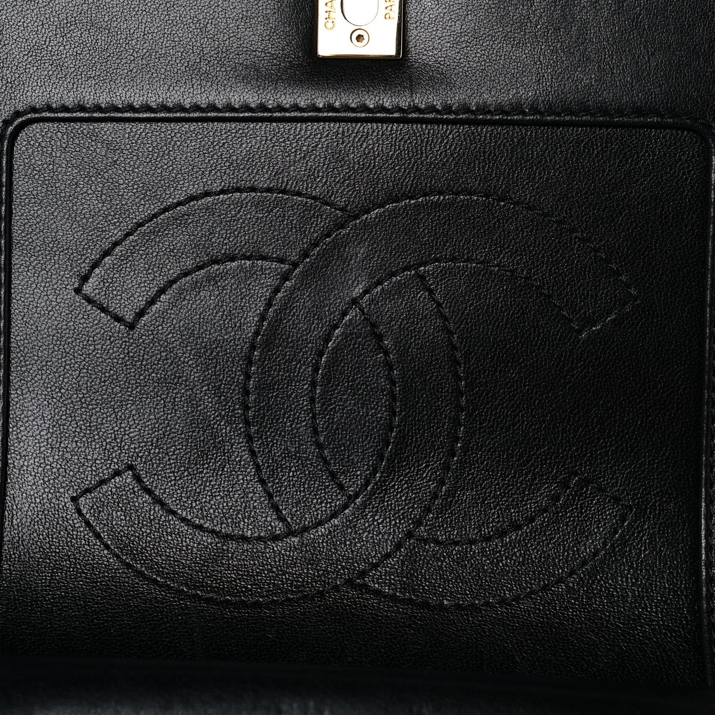 Sheepskin Quilted Medium Vintage Mademoiselle Flap Black