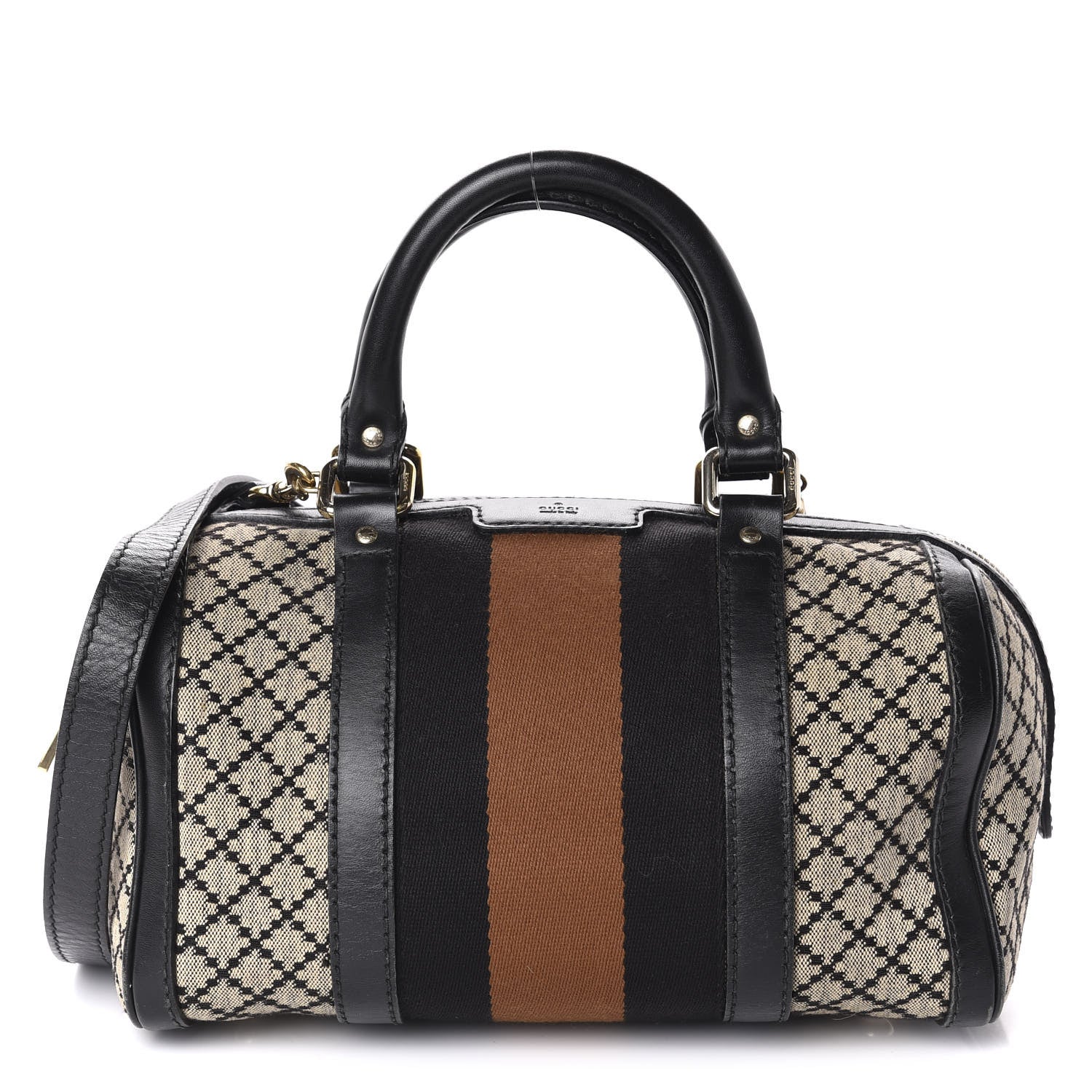 Gucci Diamante Vintage Web Small Boston Black 1 of 17