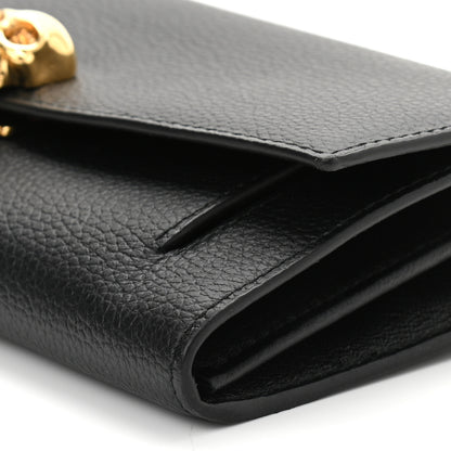 Alexander McQueen Pebbled Calfskin Skull Wallet on Chain Black 9 of 9