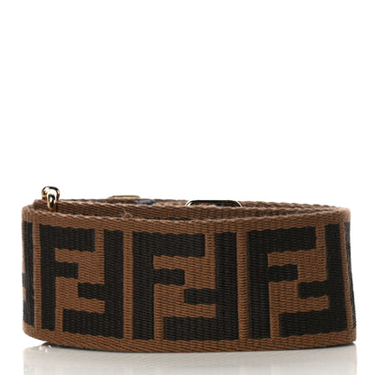 Fendi Ribbon Vitello Seta FF 1974 Adjustable Strap You Fango Marrone Black 3 of 7