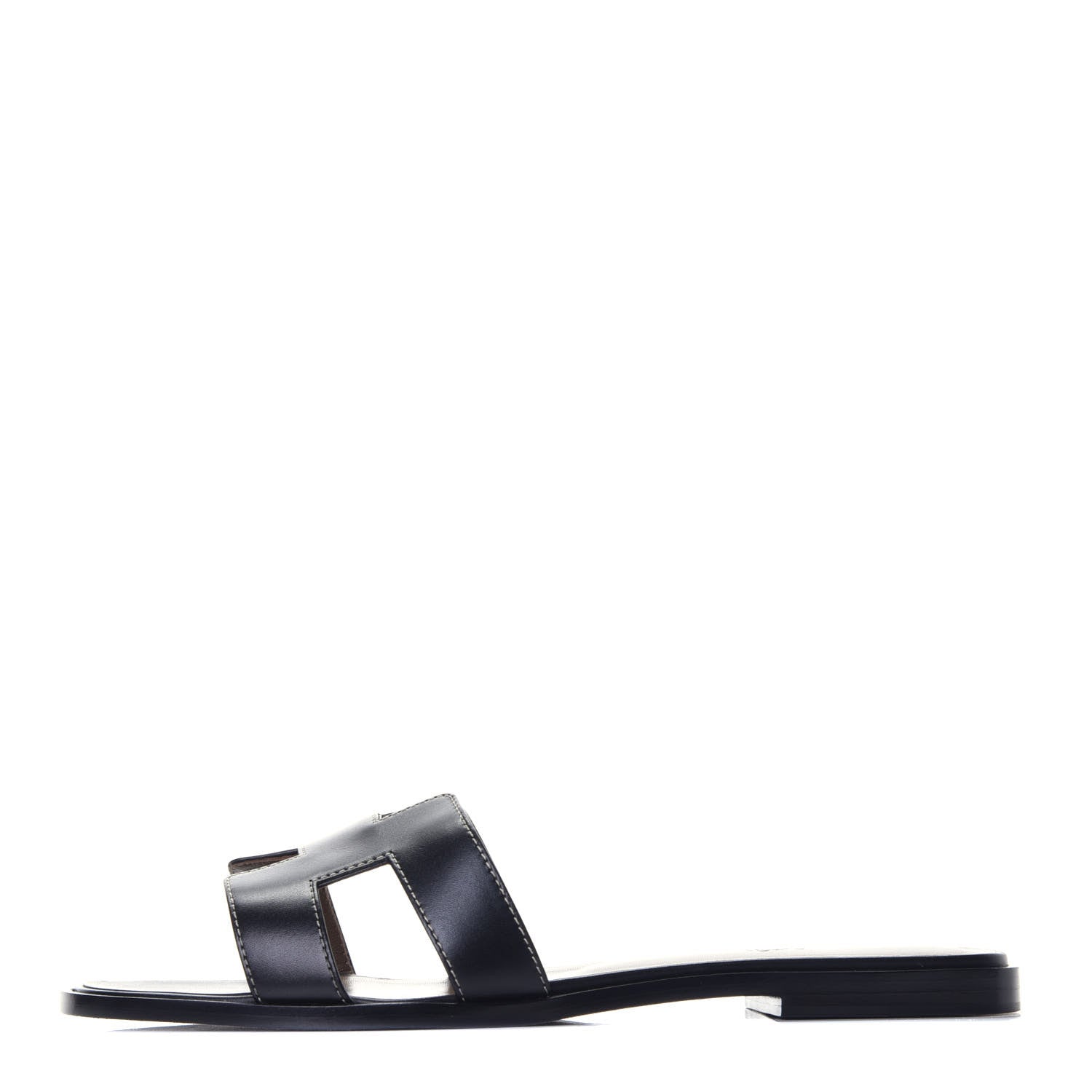 Hermes Box Calfskin Oran Sandals 40.5 Black 1 of 9