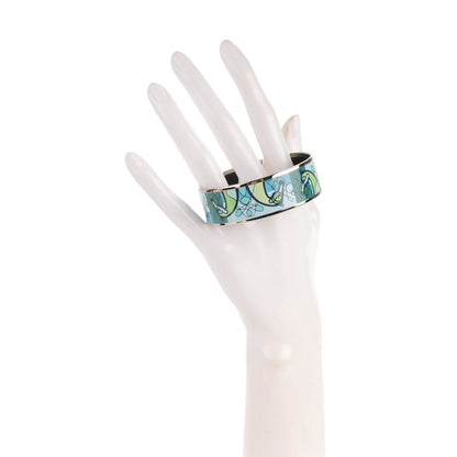 Hermes Enamel Printed Wide Coup De Fouet Bracelet 65 2 of 5