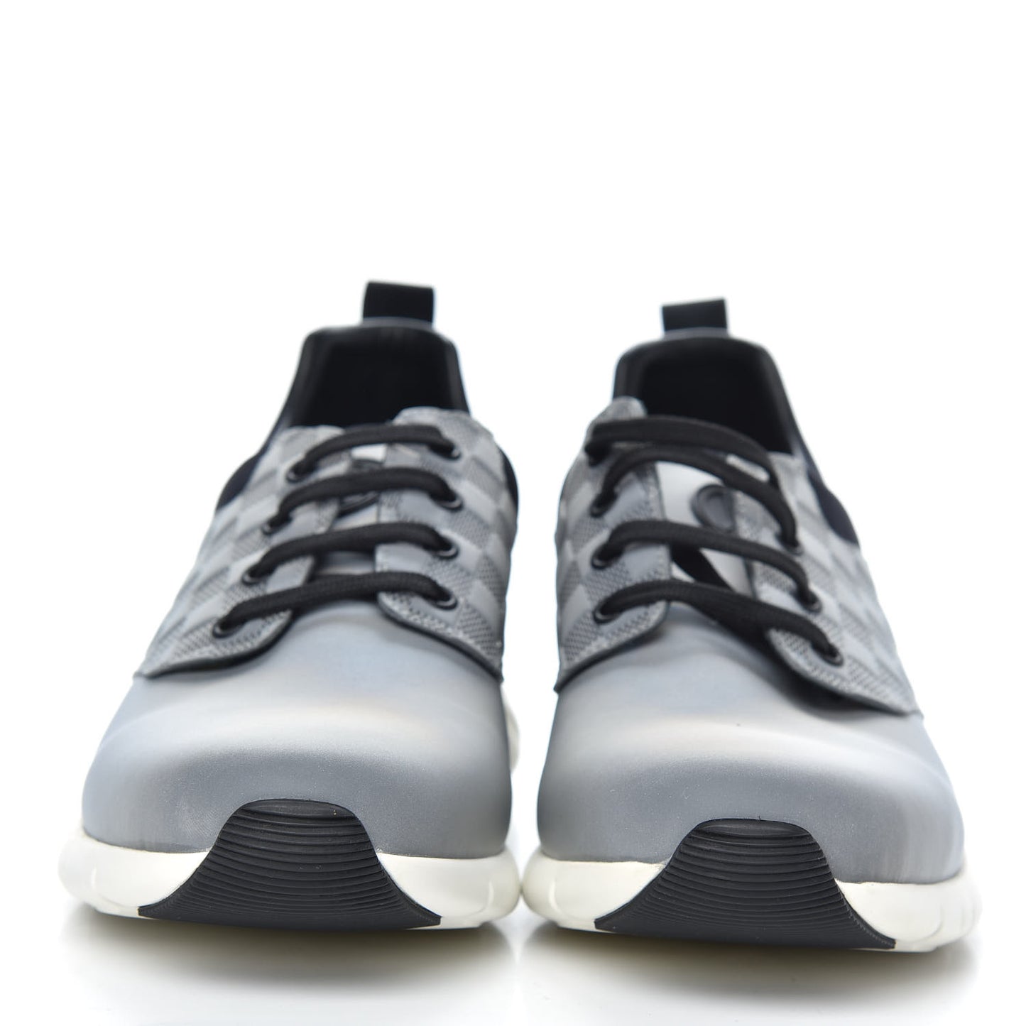 Nylon Suede Damier Fastlane Low Sneakers 7.5 Grey Black