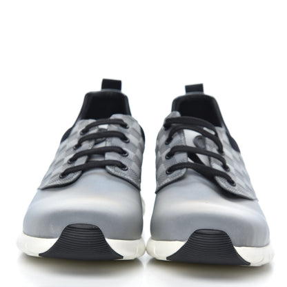 Louis Vuitton Nylon Suede Damier Fastlane Low Sneakers 7.5 Grey Black 2 of 8