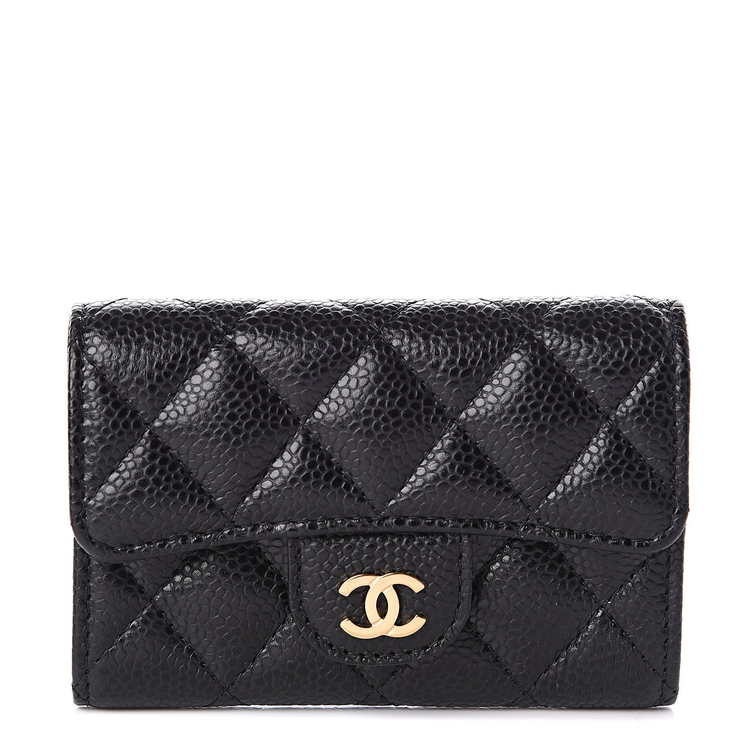 Chanel Caviar Quilted Flap Card Holder Black 1 of 11