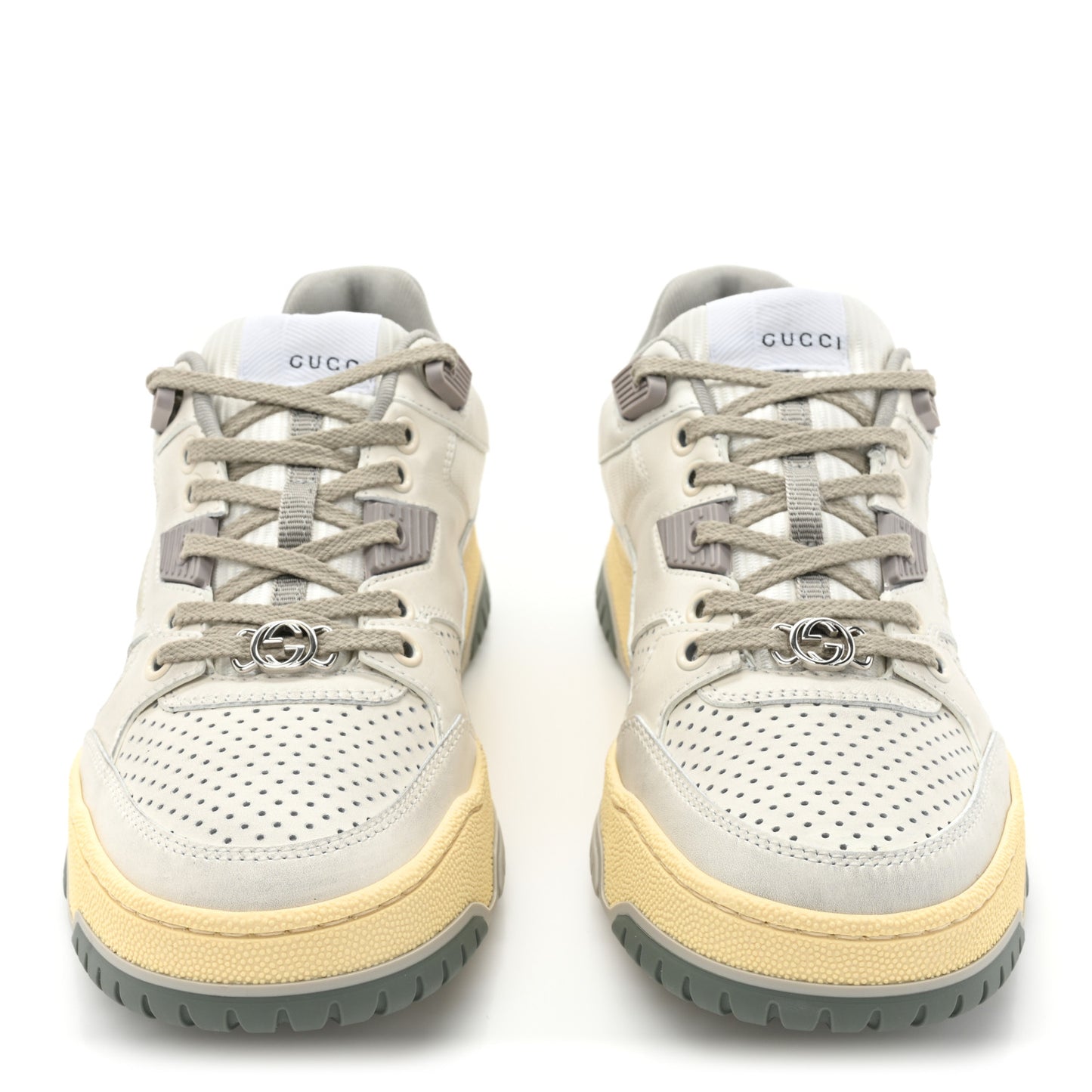 Calfskin Distressed Effect Womens Sneakers 37 Off White