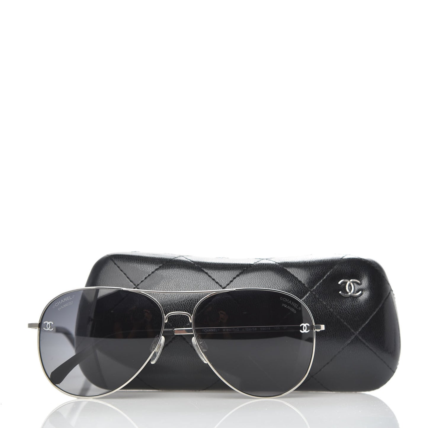Polarized CC Aviator Sunglasses 4186-T-Q Silver