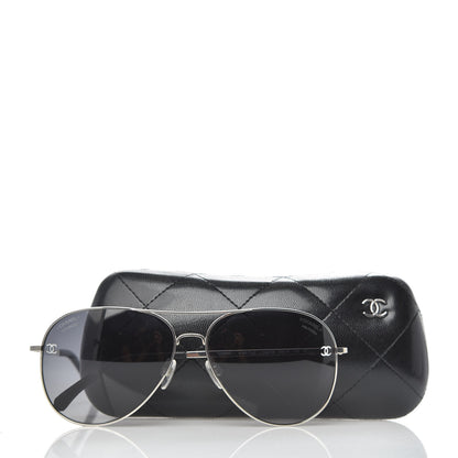 Chanel Polarized CC Aviator Sunglasses 4186-T-Q Silver 8 of 8