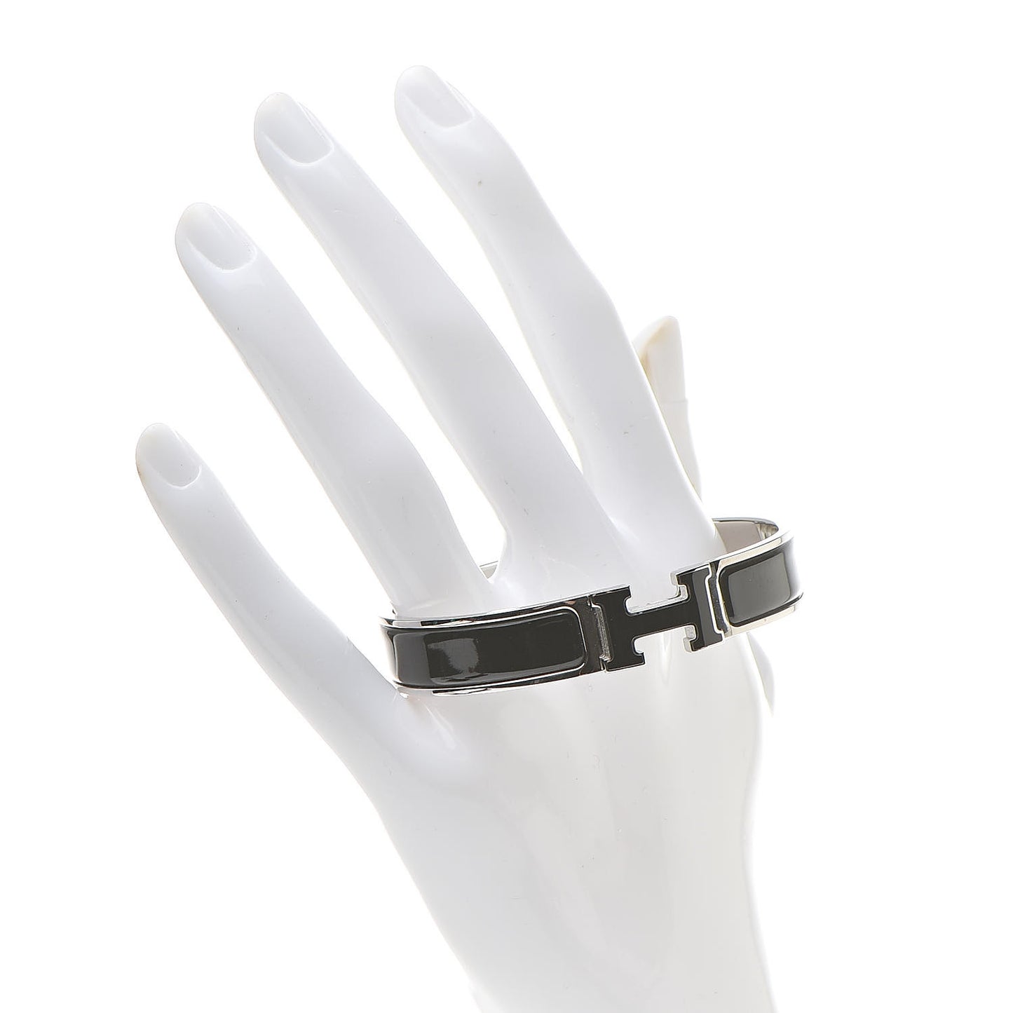 Enamel Narrow Clic Clac H Bracelet GM Black